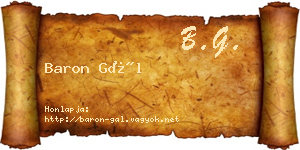 Baron Gál névjegykártya